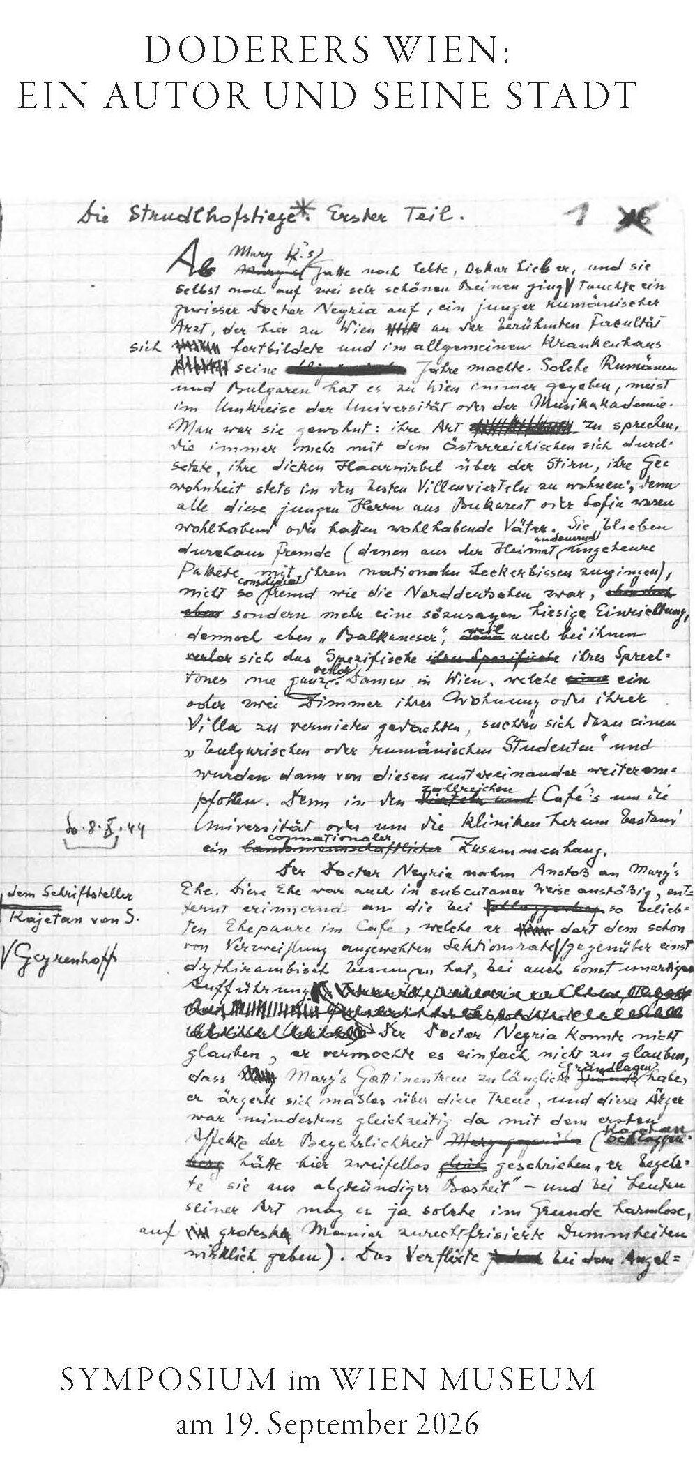 Maxl & Mötz fördert Doderer-Symposium 2026 im Wien Museum